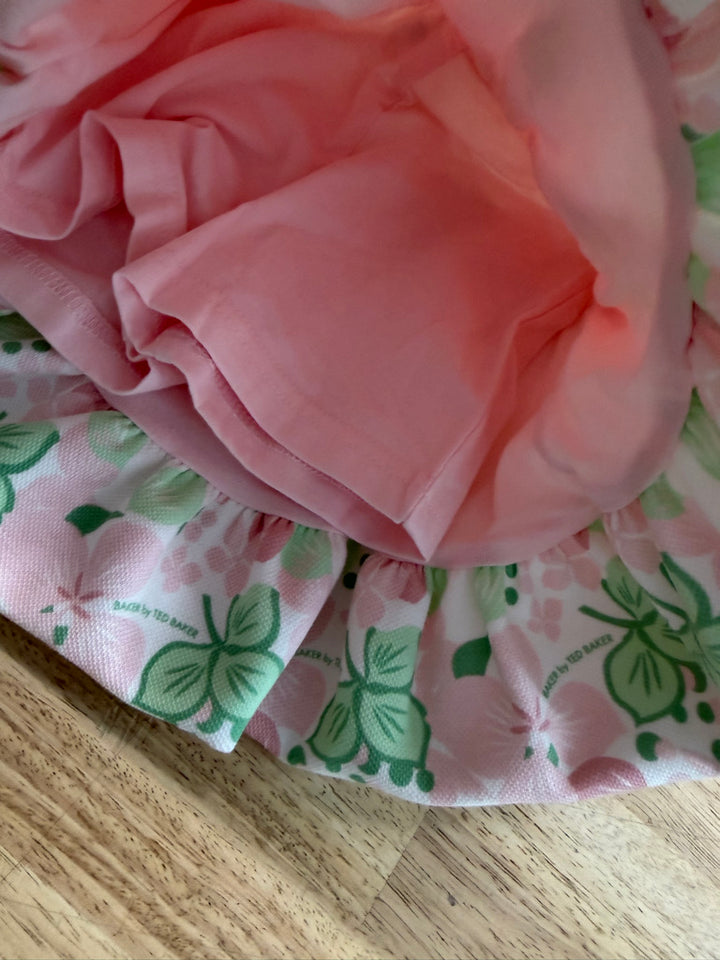 Baker by Ted Baker Three-Piece Set – 18M | Pink Floral Skirt Polo & Hat | NWT