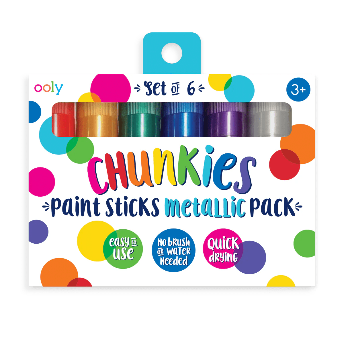 Chunkies Paint Sticks Classic (Set of 6) | Metallic - Nest and Sprout - Ooly
