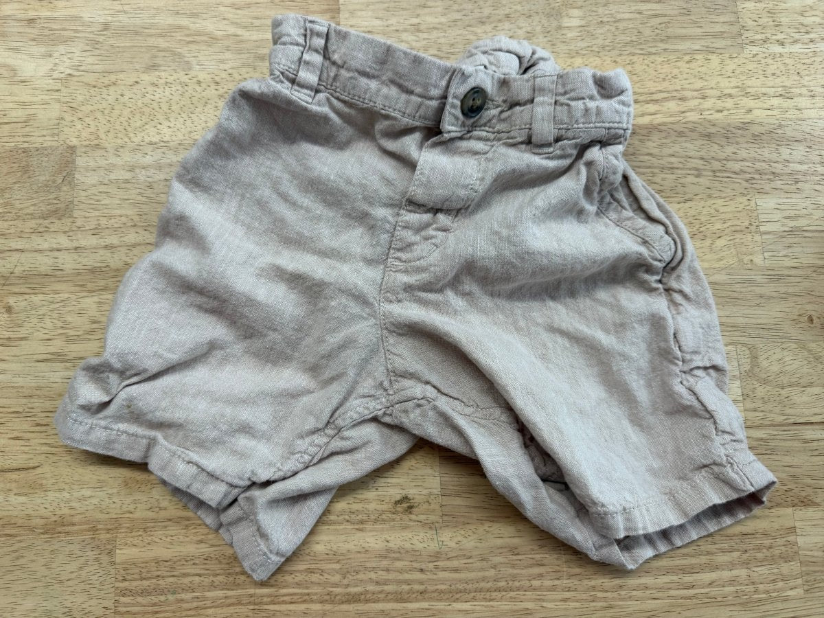 H&M Linen Cotton Blend Shorts – 2T | Light Sand - Nest and Sprout-Consignment