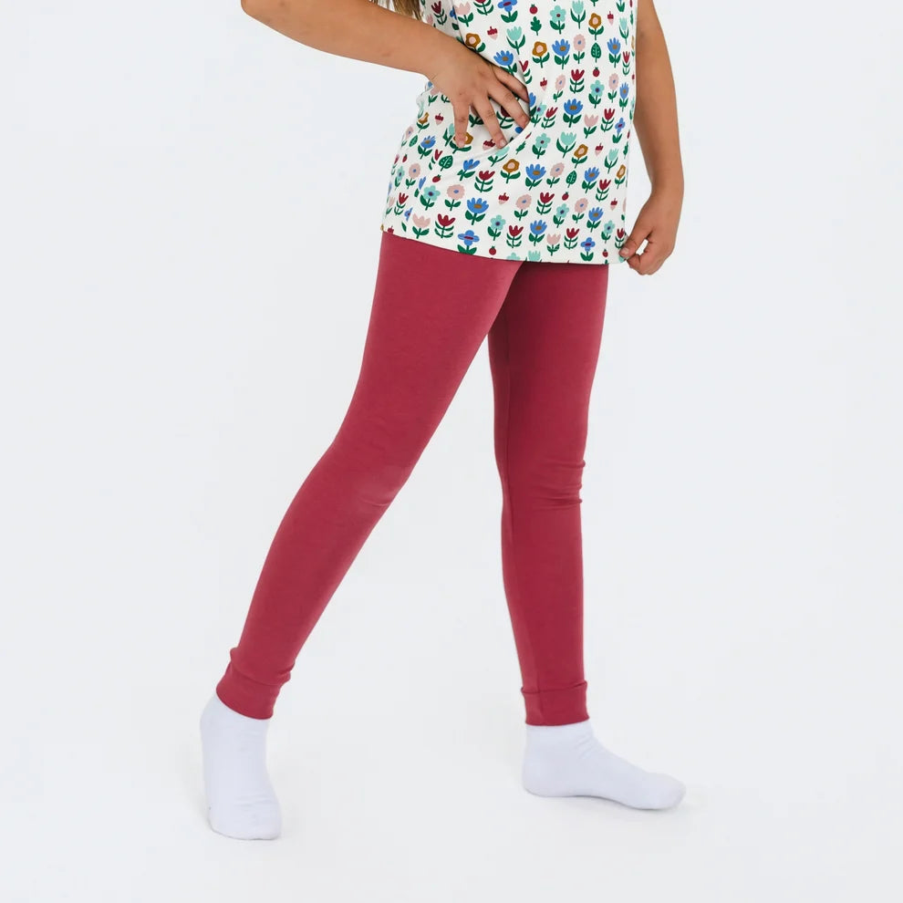 Little & Lively Youth Bamboo Leggings – Pomegranate