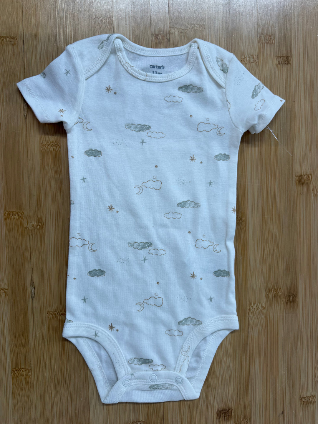 Carter's Bodysuit – 12 Months | Cloud White/Cream | Short Sleeve