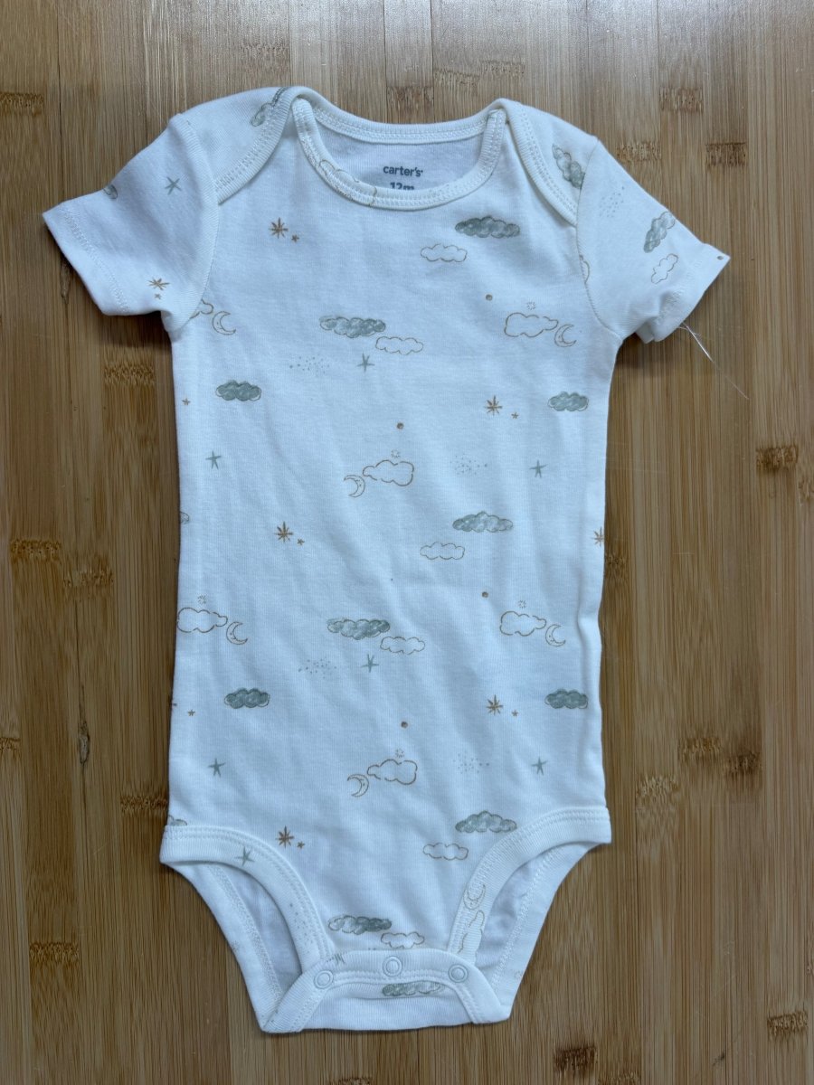 Carter's Bodysuit – 12 Months | Cloud White/Cream | Short Sleeve - Nest and Sprout-Consignment