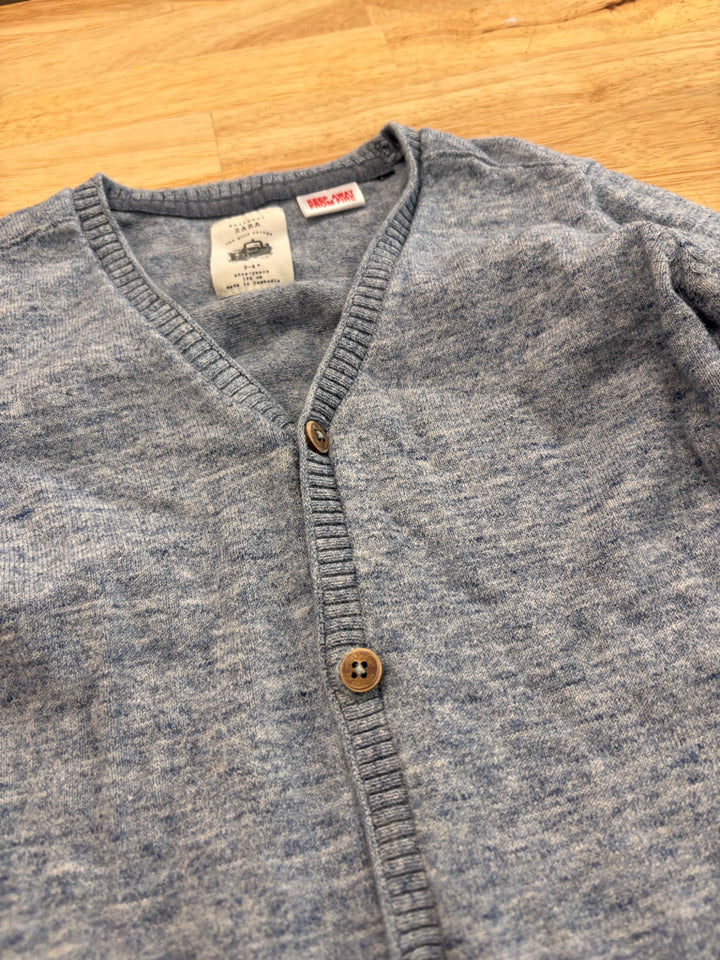 Zara 3–4Y Heathered Blue Cardigan