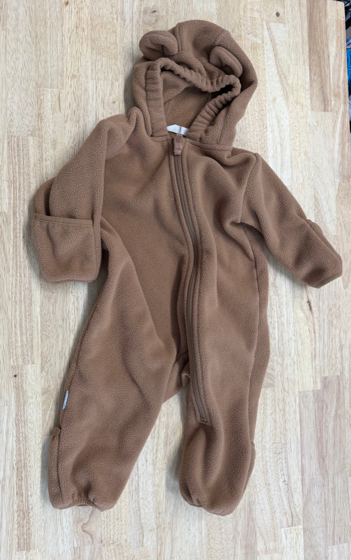 Jan & Jul Teddy Bear Fleece Bunting Suit – 6–12M