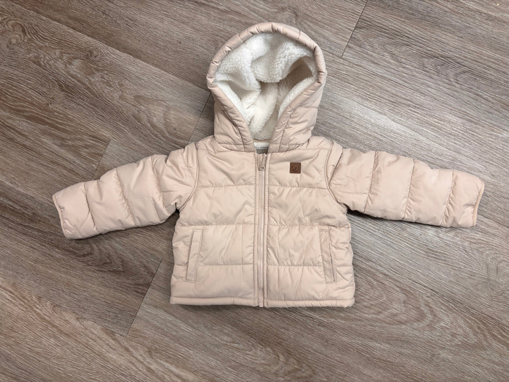 Little Planet by Carters 6M Cream Puffer Coat like new condition