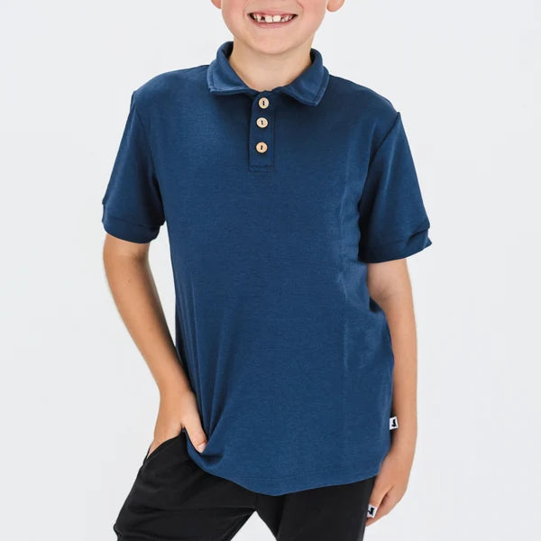 Little & Lively Bamboo Polo Shirt – Navy