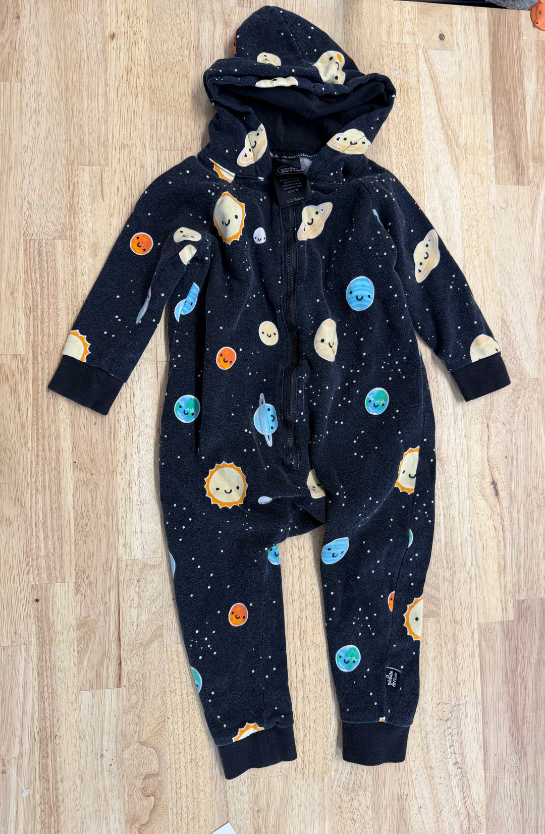 Whistle & Flute Space Theme Hooded Romper | Size 1–2Y