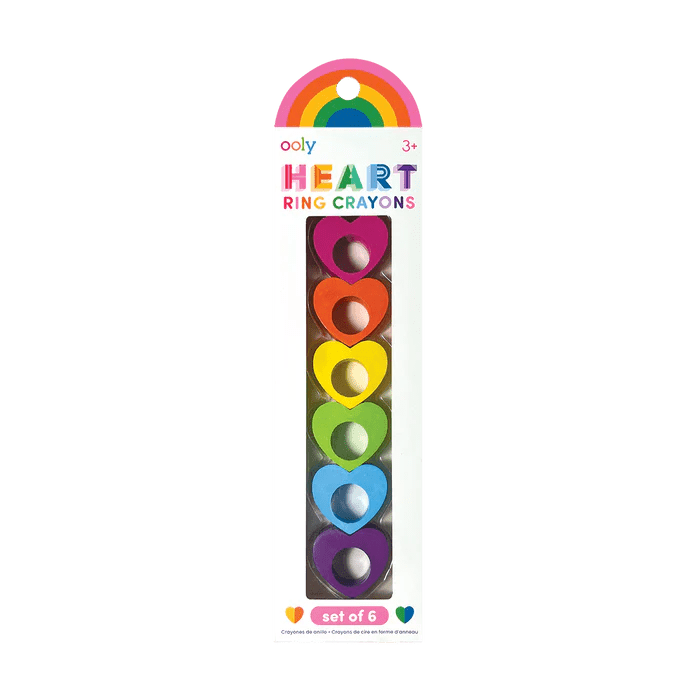 Heart Ring Crayons - Set of 6 - Nest and Sprout - Ooly