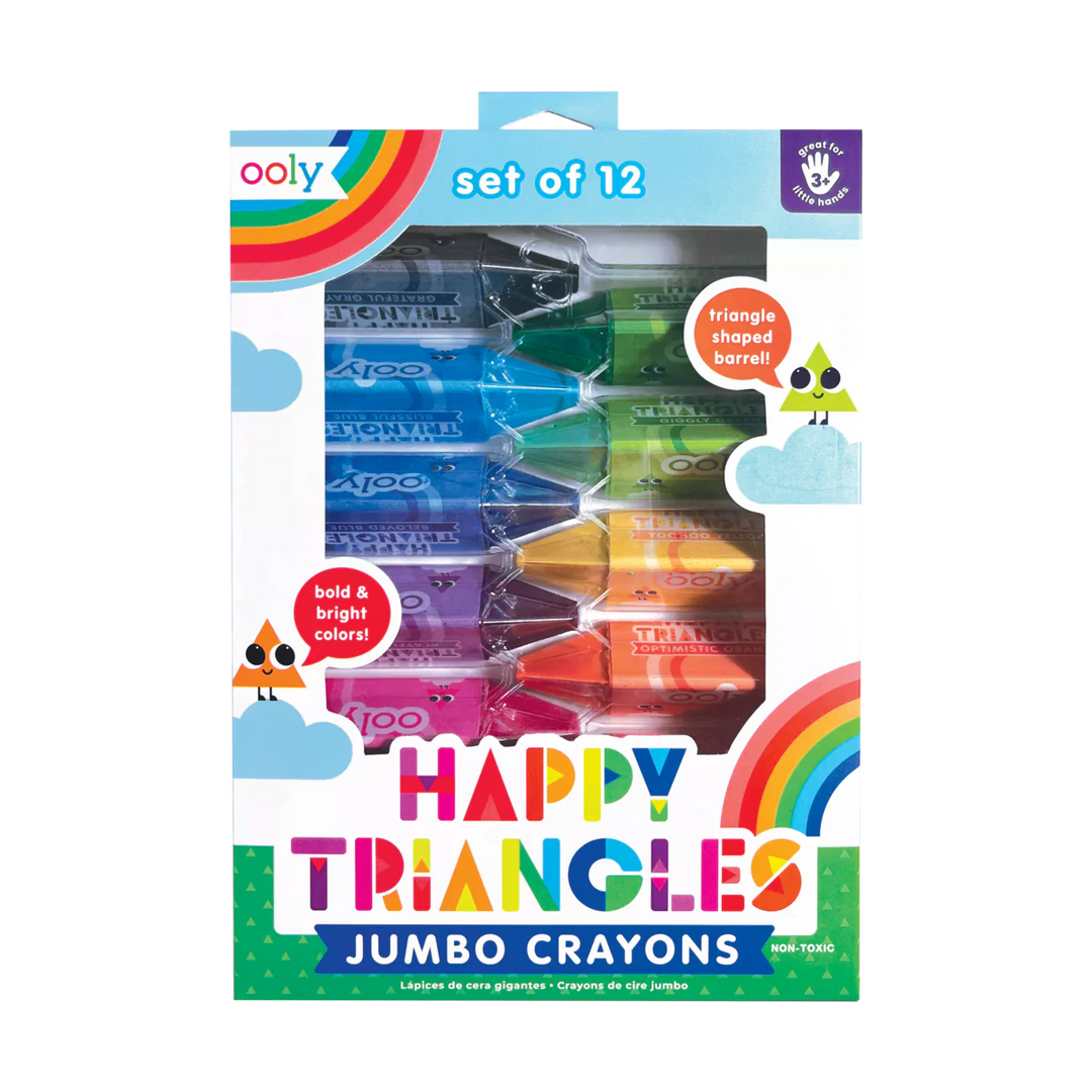 Happy Triangles Jumbo Crayons - Set of 12