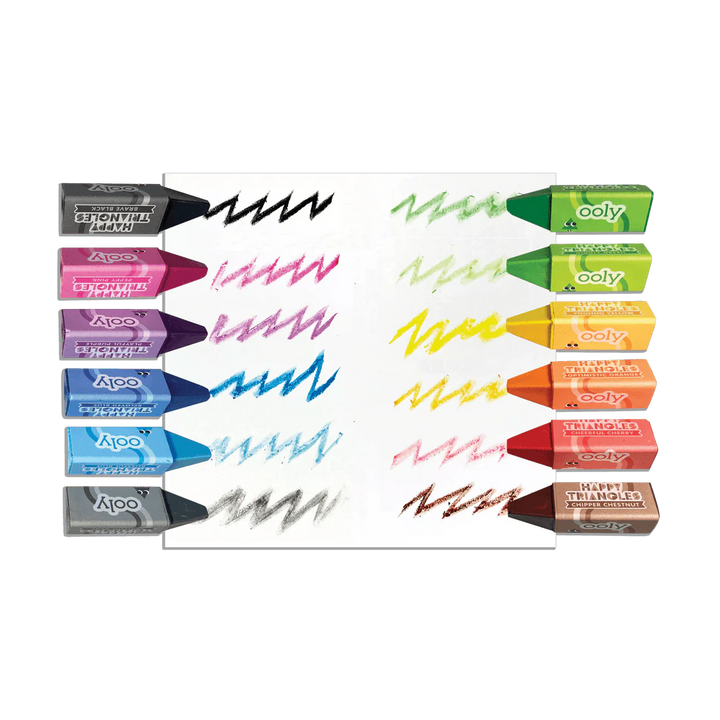 Happy Triangles Jumbo Crayons - Set of 12