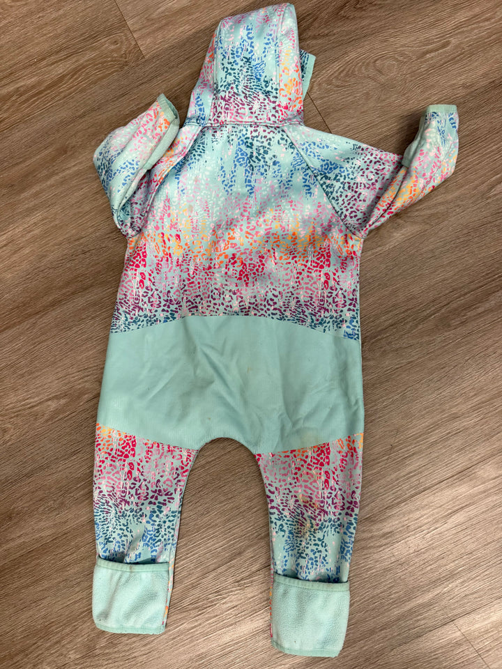 Therm One Piece Rain Suit – 12-18 Months | Leopard Print | Light Blue | Water Resistant