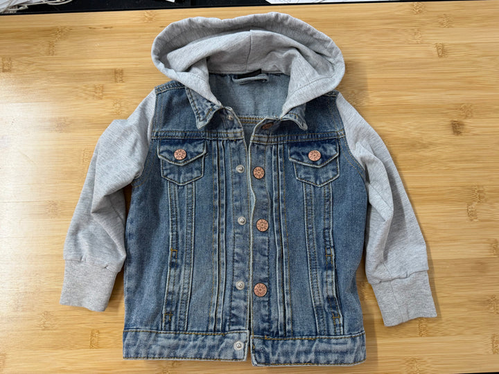 Little Bipsy Denim Vest & Grey Hoodie Sweater – 12–18M