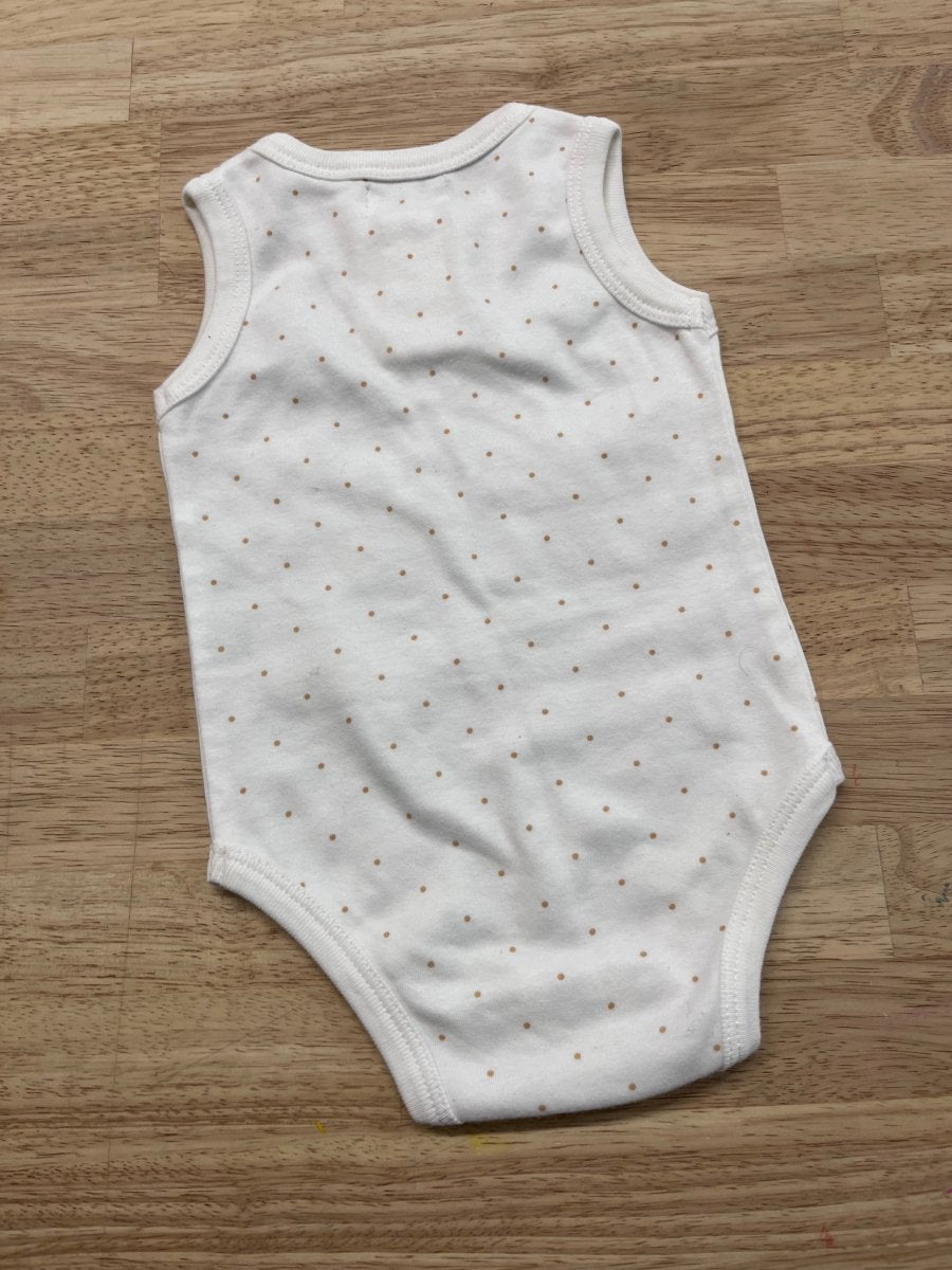 Jamie Kay Bodysuit – Cream with Gold Dots (3 - 6 Months, Sleeveless, Like New) - Nest and Sprout - Consignment