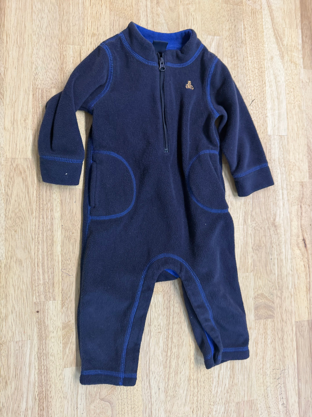 Baby Gap Polar Fleece Romper – 6–12M | Navy Lightweight