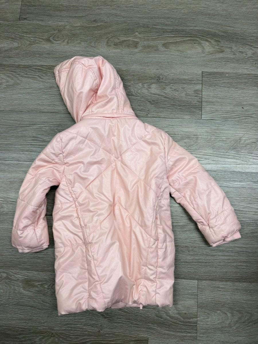 Mayoral Puffer Jacket – 36 Months (98cm) | Pink | Fleece Lined | Zip-Off Hood - Nest and Sprout-Consignment