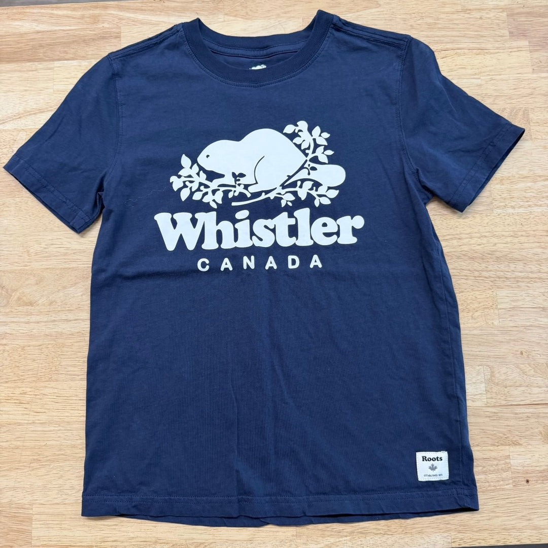 Roots Kids Shirt – L (9/10) | Navy Whistler Canada - Nest and Sprout-Consignment