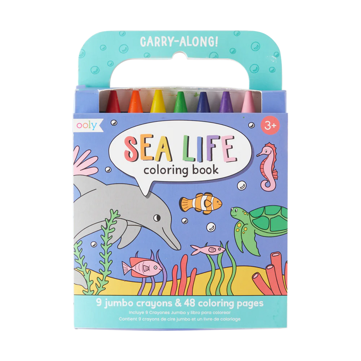 Carry Along Crayon & Coloring Book  Kit-Sea Life