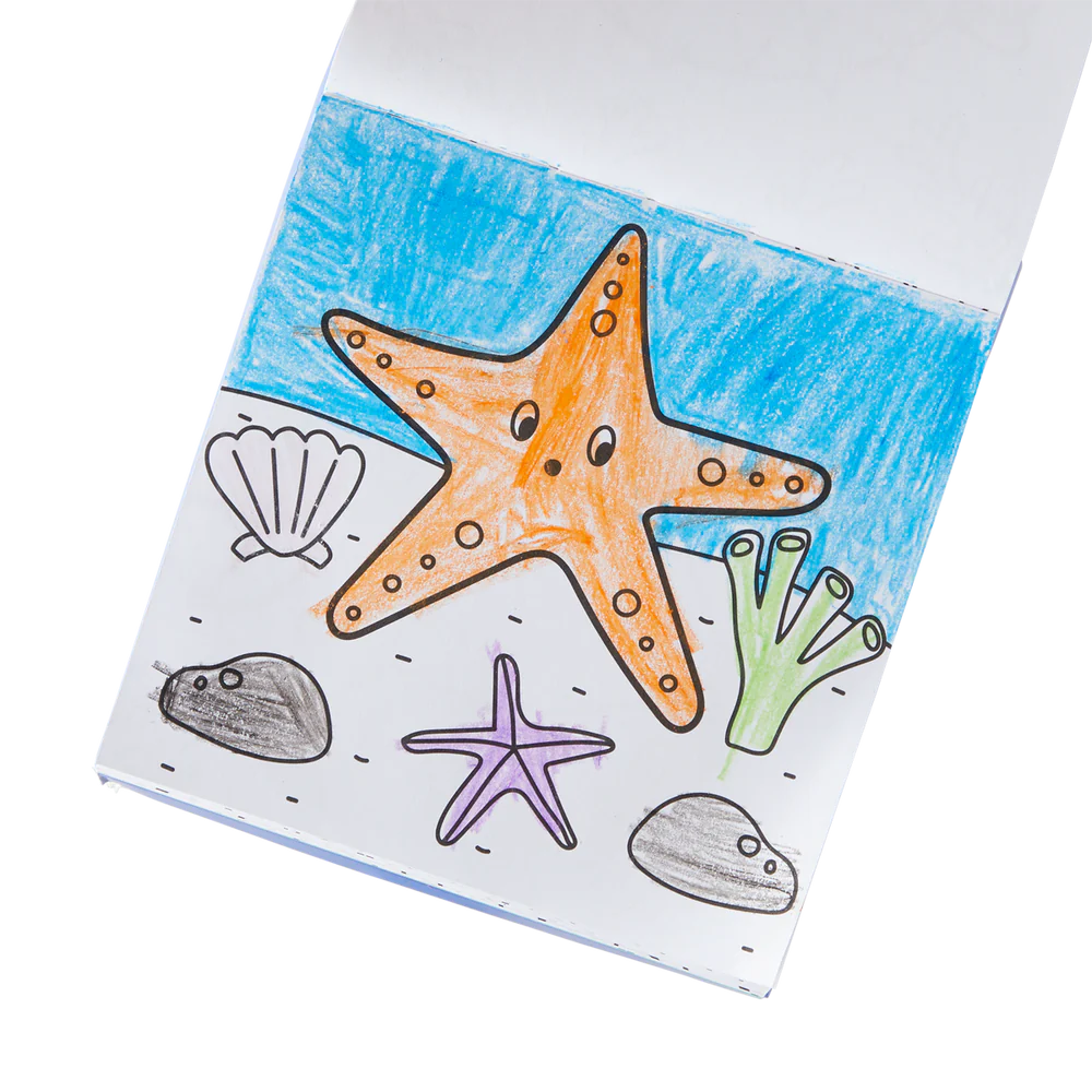 Carry Along Crayon & Coloring Book  Kit-Sea Life