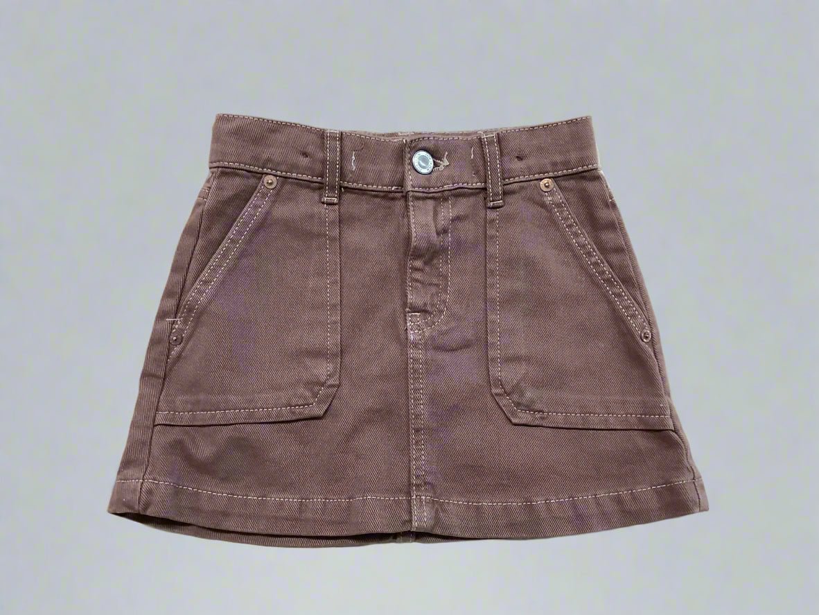 Zara Denim Skirt – Brown (Size 6, Like New) - Nest and Sprout - Consignment