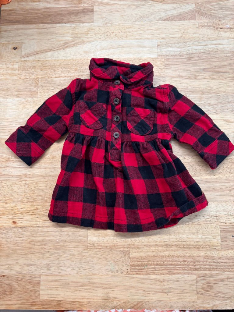 Canadiana Dress 0–3M – Buffalo Plaid - Nest and Sprout-Consignment