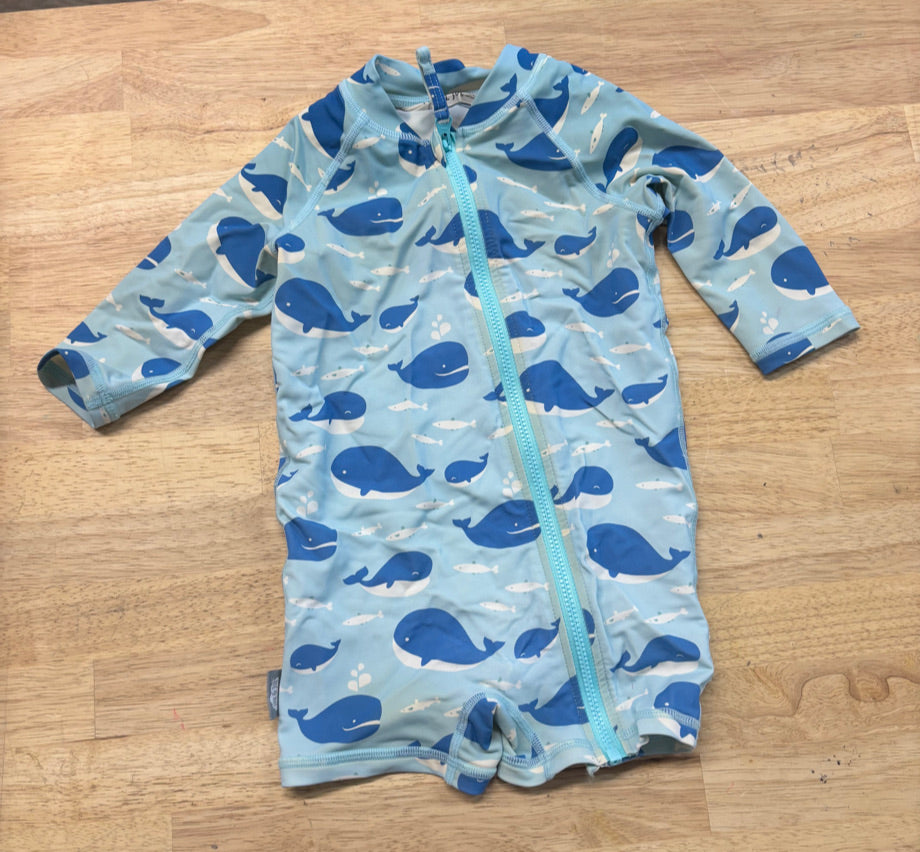 Jan & Jul Blue Whale One-Piece Swimsuit | Size 6–12M