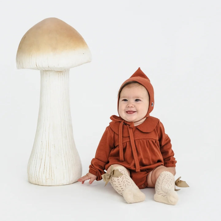 Little & Lively Baby Bamboo Bubble Romper – Burnt Brick