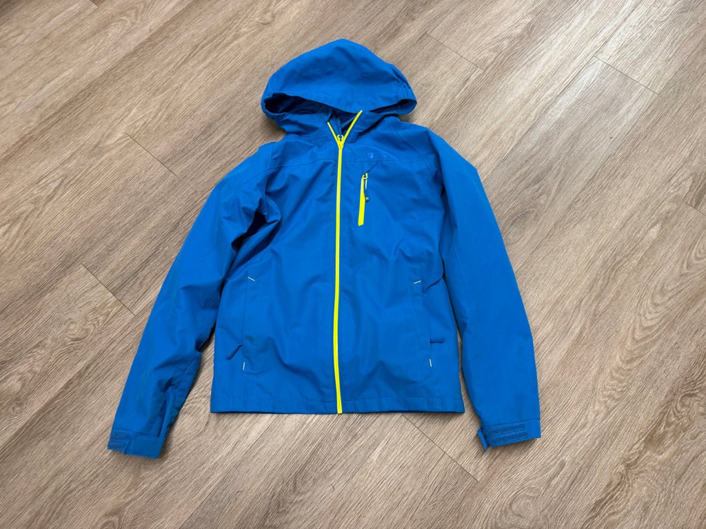 Mountain Warehouse Extreme Hooded Jacket – 11–12Y | Blue Neon Zipper Lightweight - Nest and Sprout-Consignment