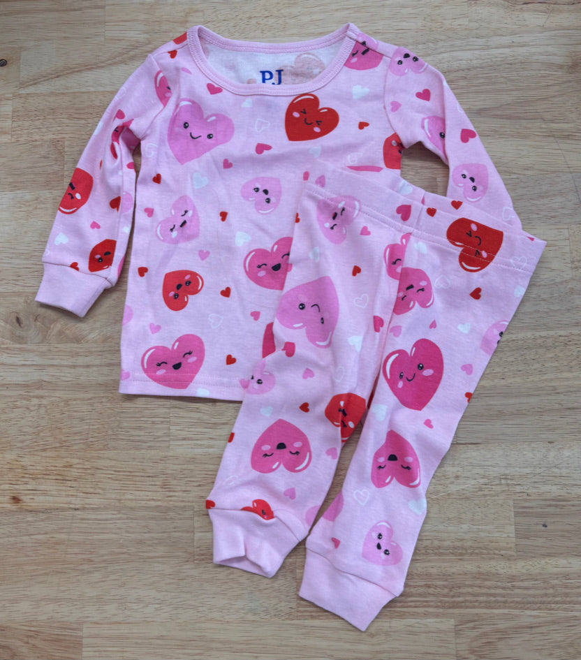 PJ Place 3–6M Pajama Set – Hearts