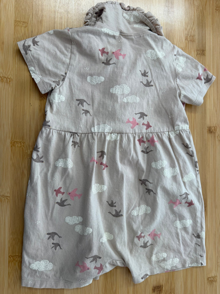 H&M Bird Print romper shorts – 2Y | Beige Collared
