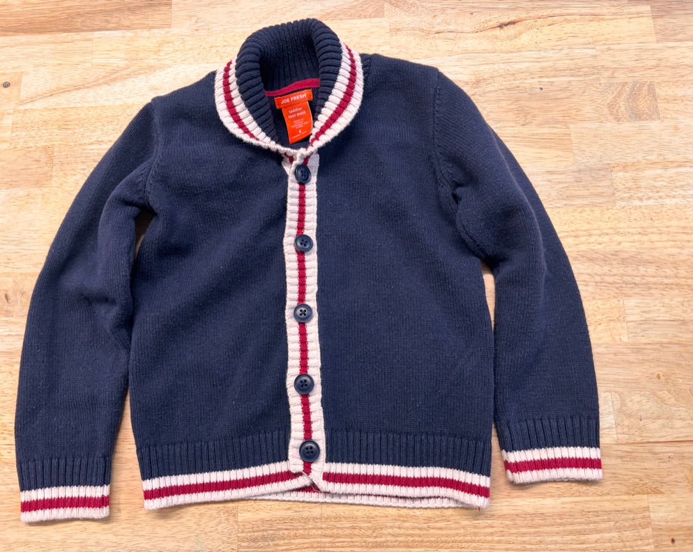 Joe Fresh Size 5 Navy Button - Up Sweater - Nest and Sprout - Consignment