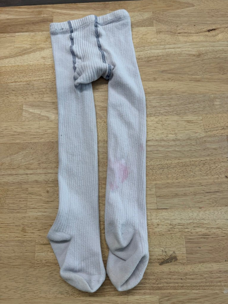 Finn + Grin Custom Dyed Ribbed Tights – 105cm | White | Play - Nest and Sprout-Consignment