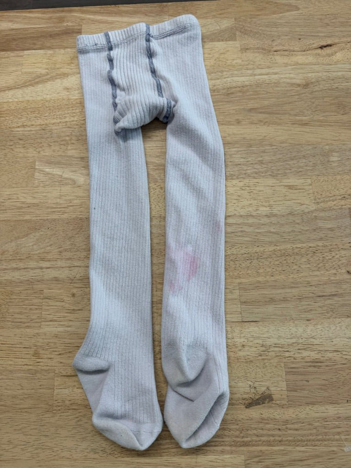 Finn + Grin Custom Dyed Ribbed Tights – 105cm | White | Play - Nest and Sprout-Consignment