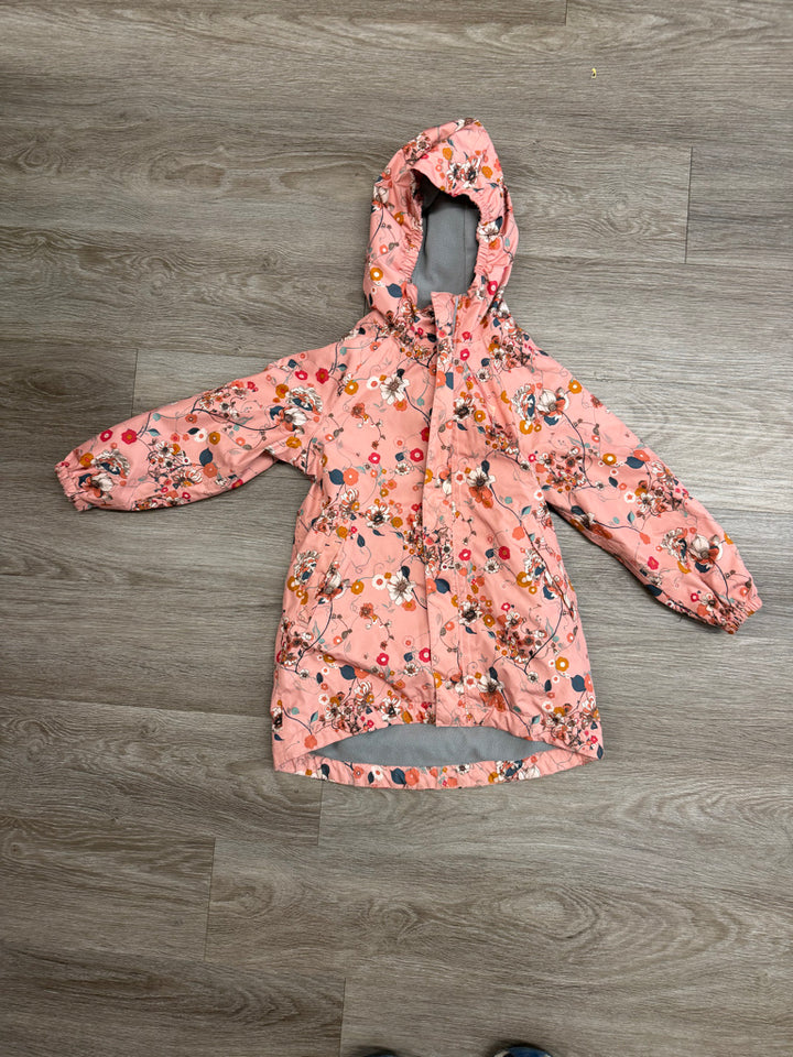 MEC Rain Jacket – 5 | Fleece-Lined Light Pink Floral Allover