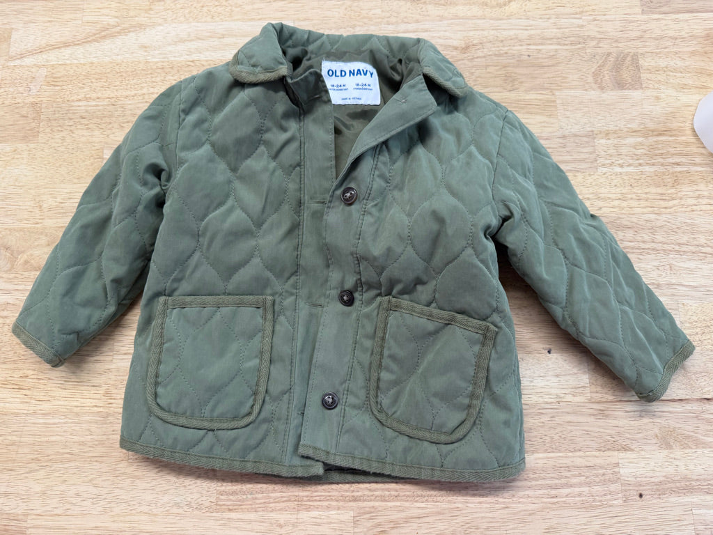 Old Navy Water-Repellent Quilted Jacket – 18–24M | Green Outdoor Style