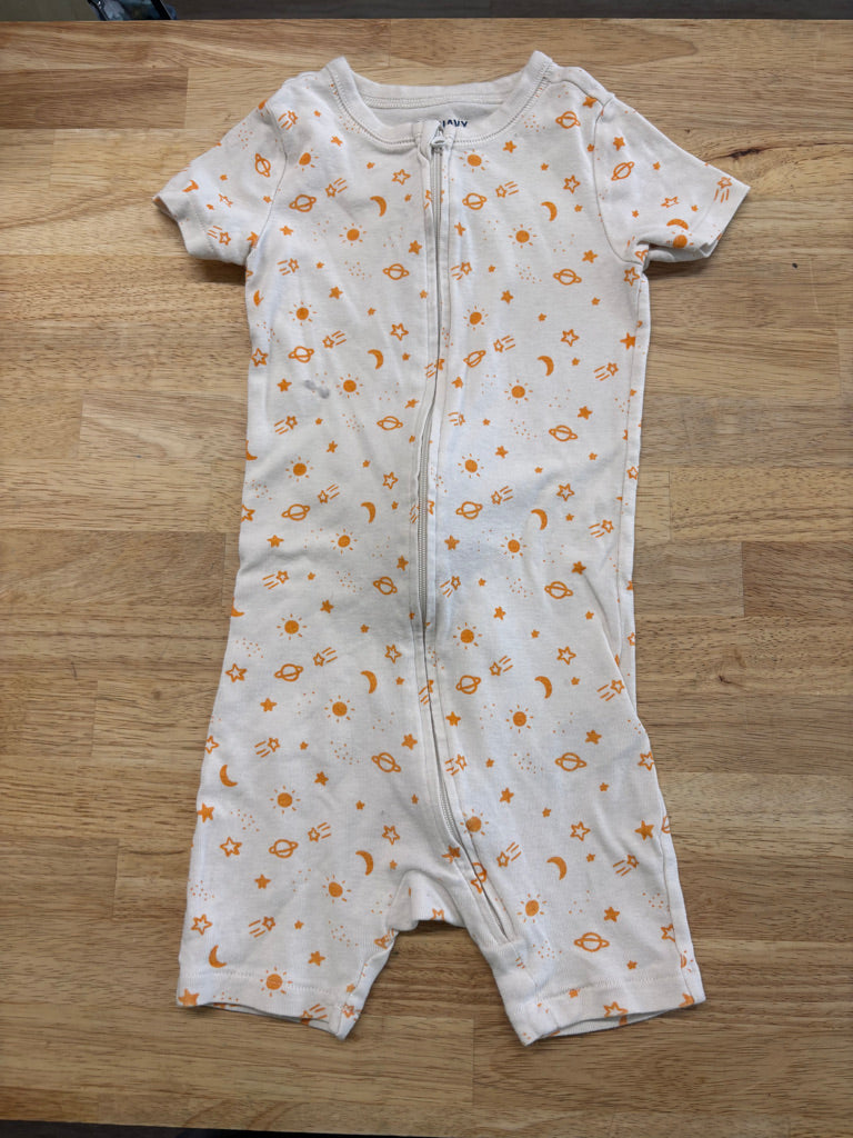Old Navy Short-Sleeve Sleeper Romper – Size 4T Moon Print