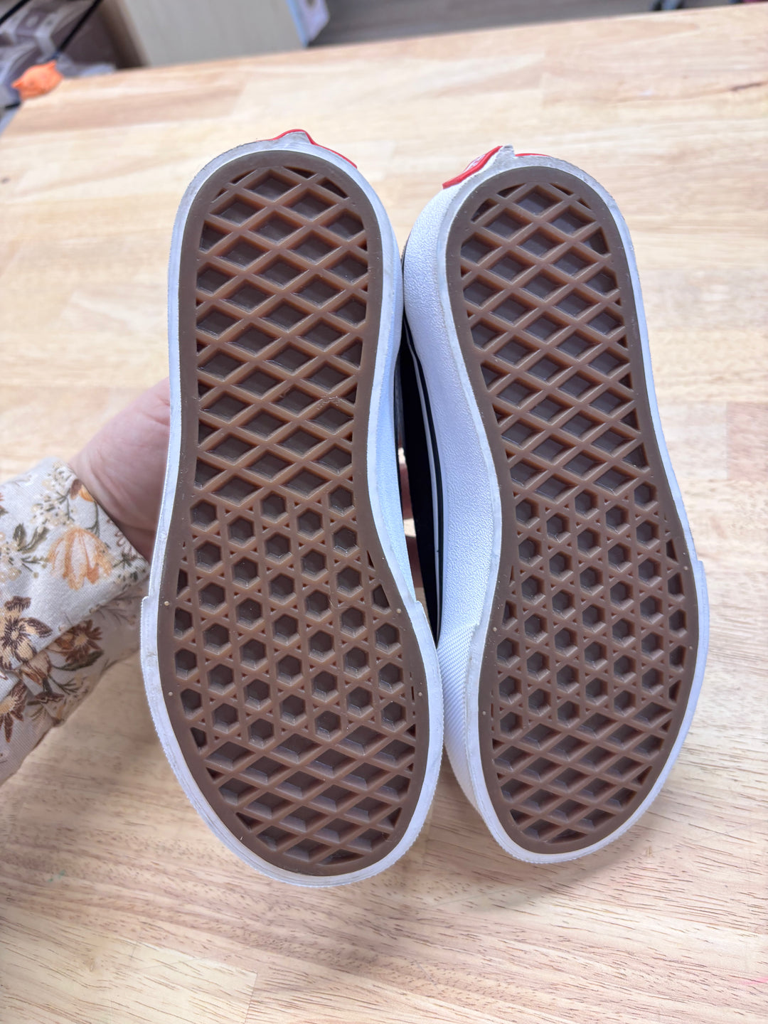 Vans Size 13 Black & White Canvas Shoes NWOT, Like New