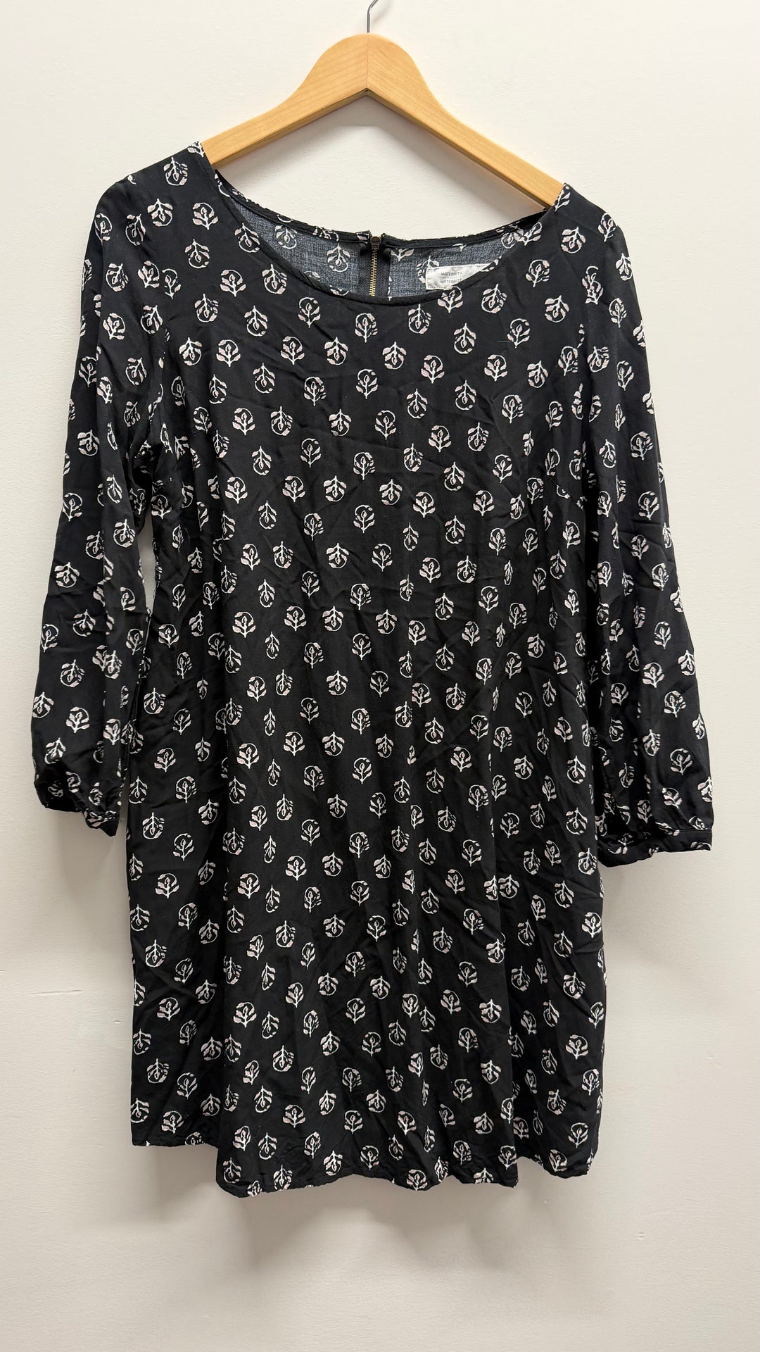 Old Navy Maternity Tunic – Medium | Black Print | Back Zipper