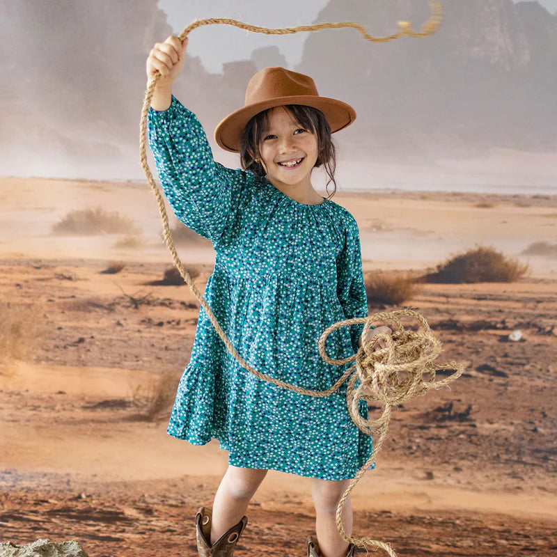 Children's Turquoise Floral Dress