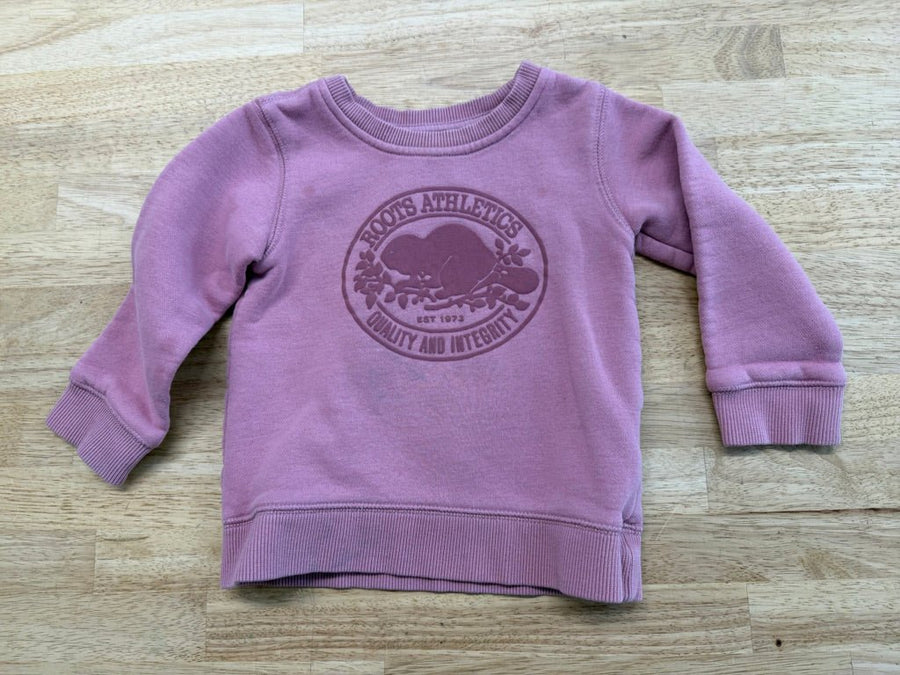 Roots Sweatshirt – 18–24M | Pink Raised Logo - Nest and Sprout - Consignment