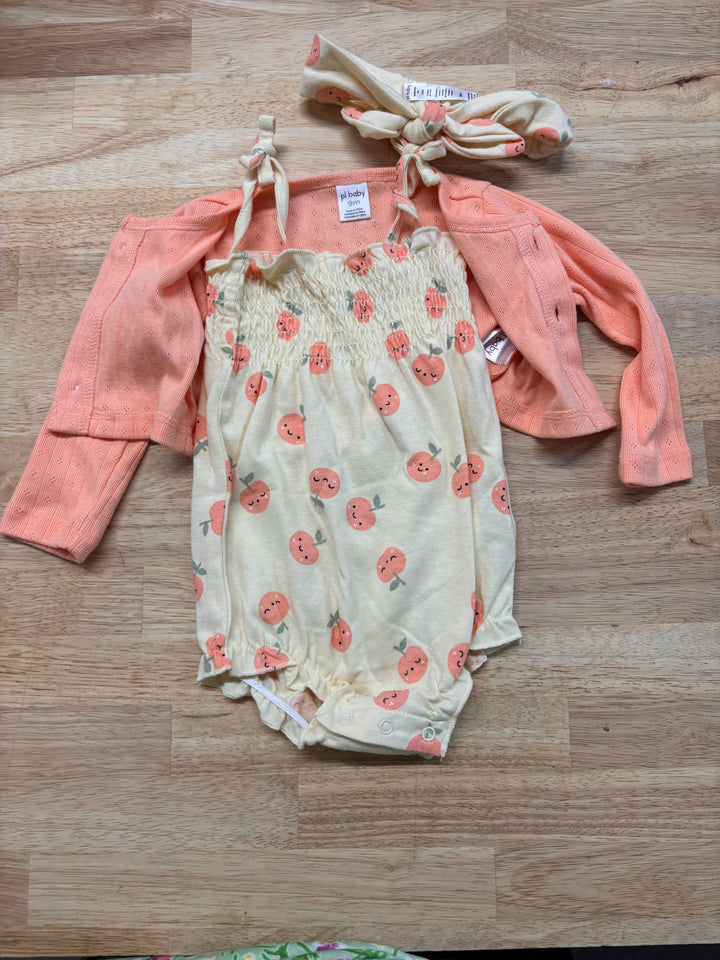 PL Baby Set – 9M Yellow Bubble Romper & Cardigan