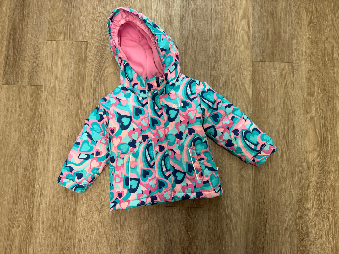 Gusti Snow Suit Set – 3T | Pink & Blue Heart Jacket & Navy Snow Pants