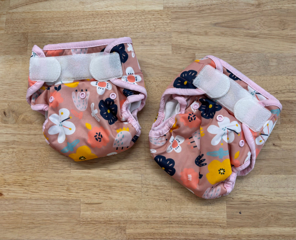 Thirsties Pocket Diaper OS - Pink Floral (2 Available)
