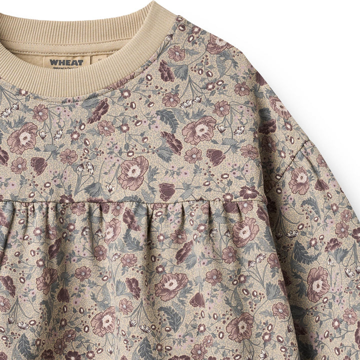 Wheat Sweat Dress Lilja - Soft Sand Flowers