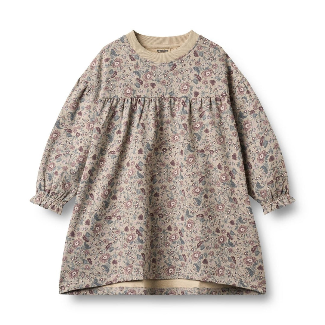 Wheat Sweat Dress Lilja - Soft Sand Flowers