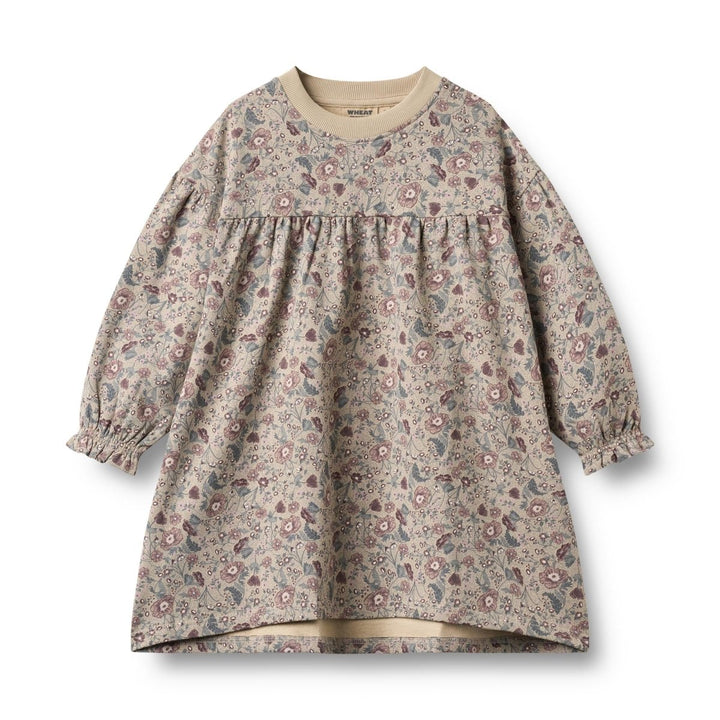 Wheat Sweat Dress Lilja - Soft Sand Flowers