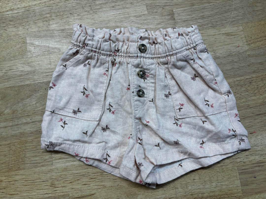 Old Navy Peach Muslin Paperbag Waist Shorts | Size 5–12M