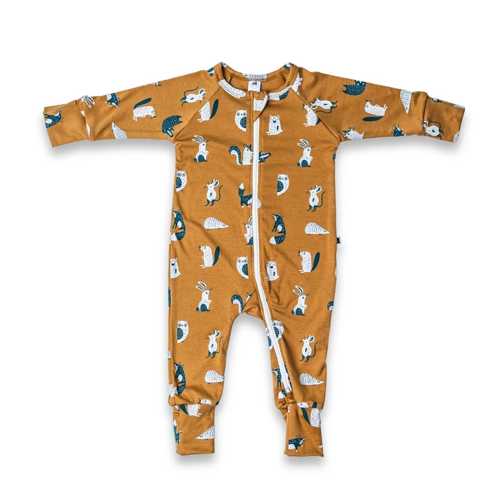 Little & Lively Bamboo Baby Zipper Footed Bodysuit – Scandi Critters