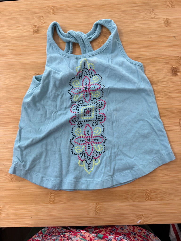 Tea Collection Halter Top – 2 | Light Blue Geometric