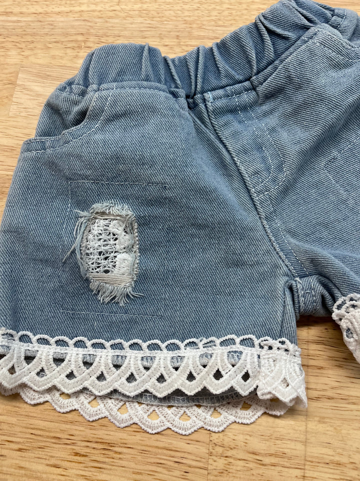 Denim Shorts, 3-6 Months, Light Wash