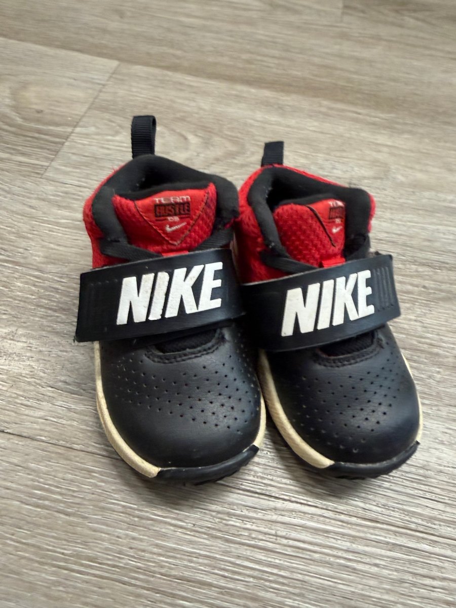 Nike Sneakers – Size 6 | Red & Black Velcro High Top - Nest and Sprout - Consignment